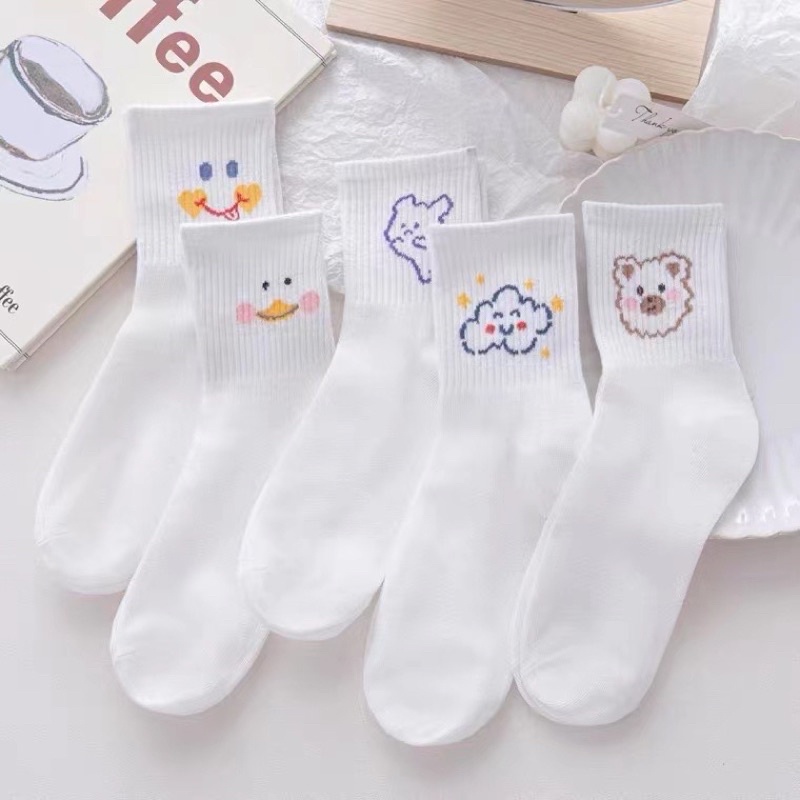 Tất Vớ Hoạ Tiết Mây Cười Mỏ Vịt - Set 5 Đôi Gocisocks