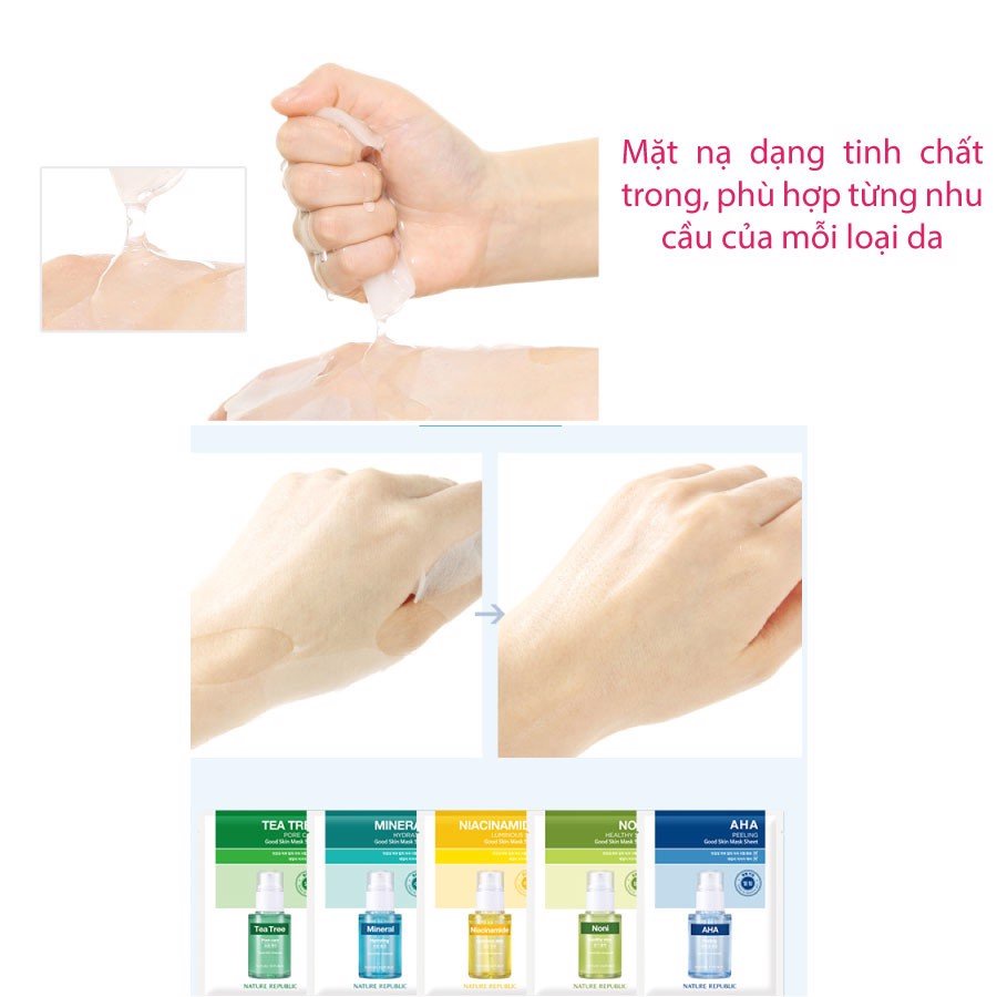Mặt Nạ Giấy Cấp Ẩm, Dưỡng Trắng Da Nature Republic Good Skin Mask Sheet 24g