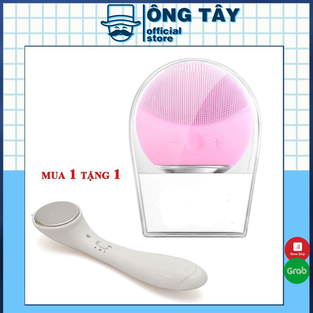 Máy rửa mặt bằng silicon luna (tặng máy massage rửa mặt ion)