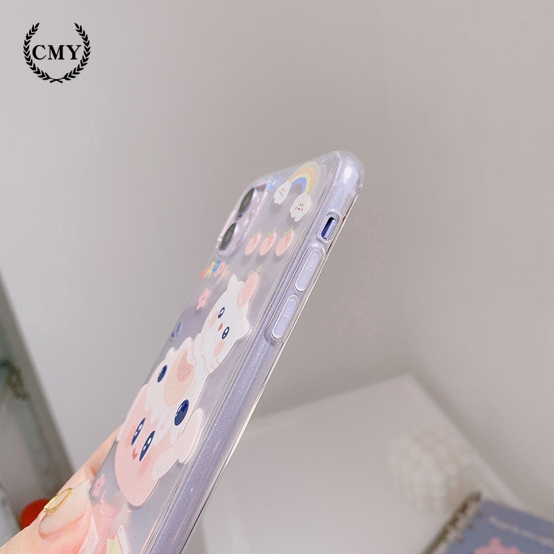 Ốp điện thoại TPU silicon in họa tiết mèo và quả đào cho iPhone11/11Pro 11pro Max X XR XS XS MAX 6 7 8 plus SE | BigBuy360 - bigbuy360.vn
