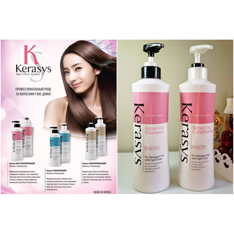 Dầu Gội Xả Kerasys Repairing Hàn quốc giúp tóc phục hồi, bóng khỏe