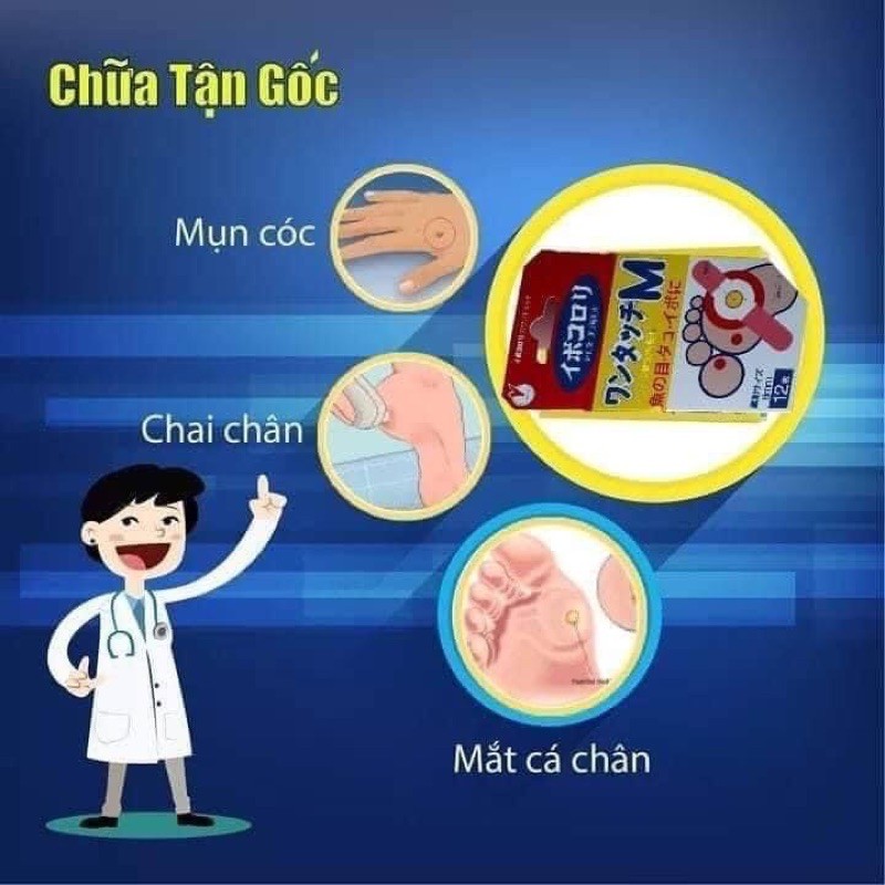 Miếng dán dung dịch bôi mụn cóc IBOKORORI - Nhật Bản