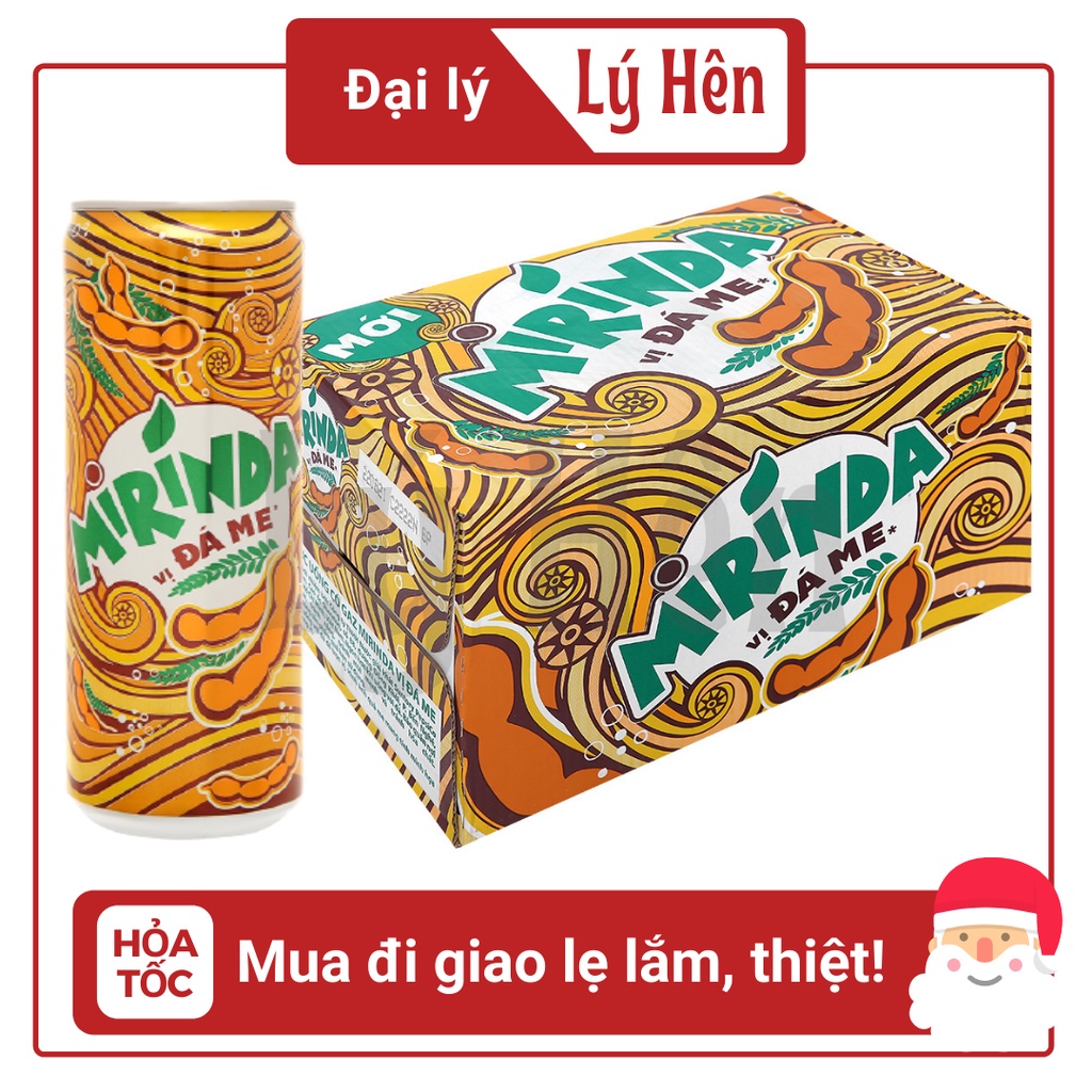 Nước Ngọt Có Gas Mirinda Đá Me - Soft Drink Lon 330ml Date Luôn Mới