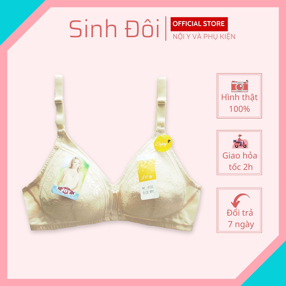 Áo ngực không gọng nữ ren bigsize Joy 8330 mút mỏng nguyên ngực size 36-38-40-42-44 cúp B
