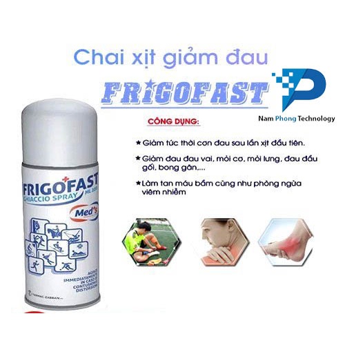 Chai Xịt Lạnh Giảm Đau FRIGO FAST  Nhập Khẩu Châu Âu - Made In ITALIA - NAMPHONG TECHNOLOGY