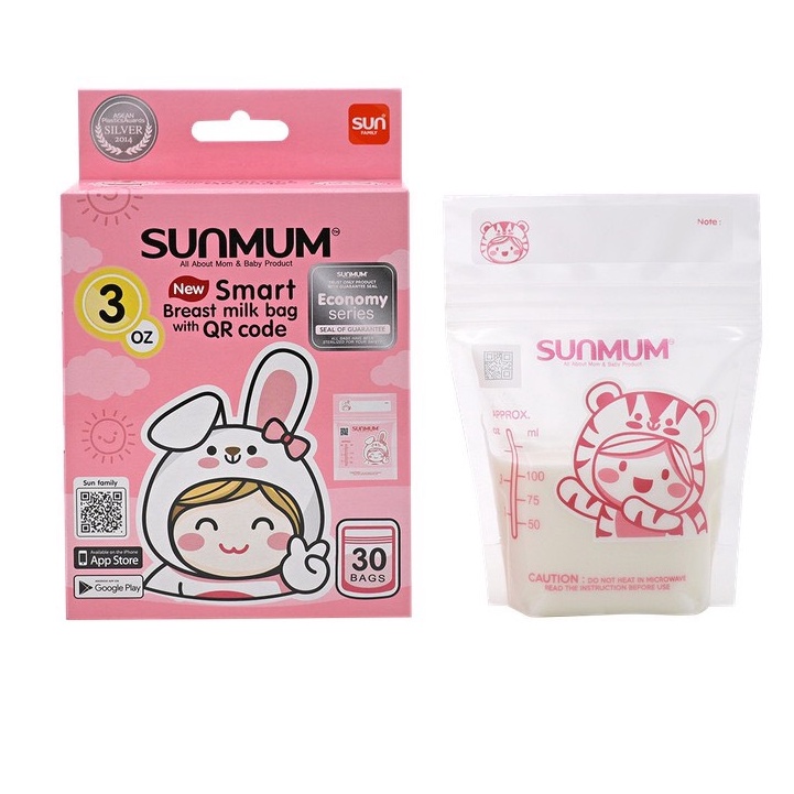 Túi trữ sữa Sunmum Thái Lan an toàn cho bé - tặng kèm bút