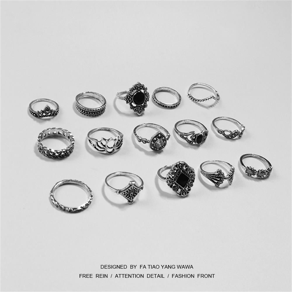 Set 15 nhẫn đeo tay phong cách Boho thời trang cho nữ MIHAN1