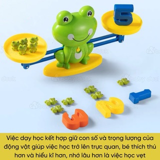 Đồ chơi giáo dục trẻ em, ếch cân bằng trọng lượng giúp bé phát triển tư duy toán học và tính toán hiệu quả