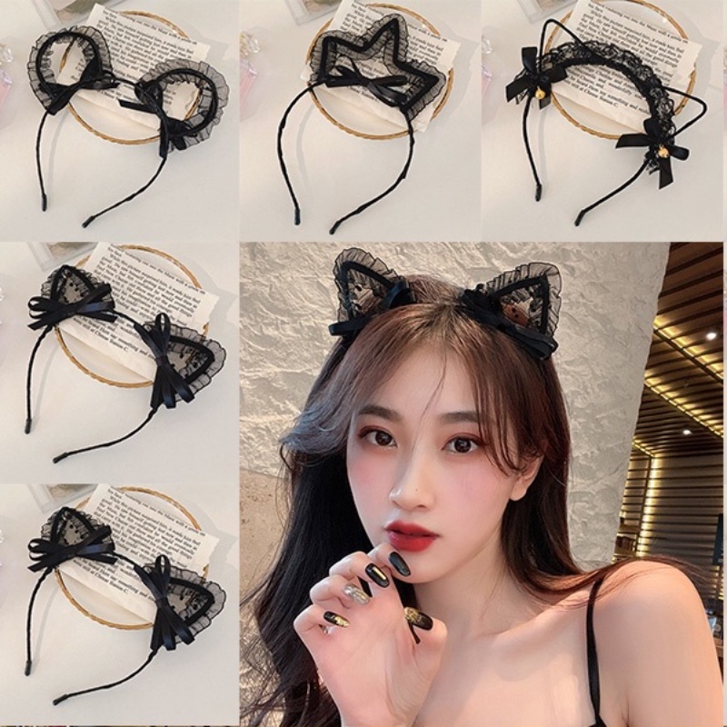 Băng Đô Tai Mèo Đính Chuông Dễ Thương