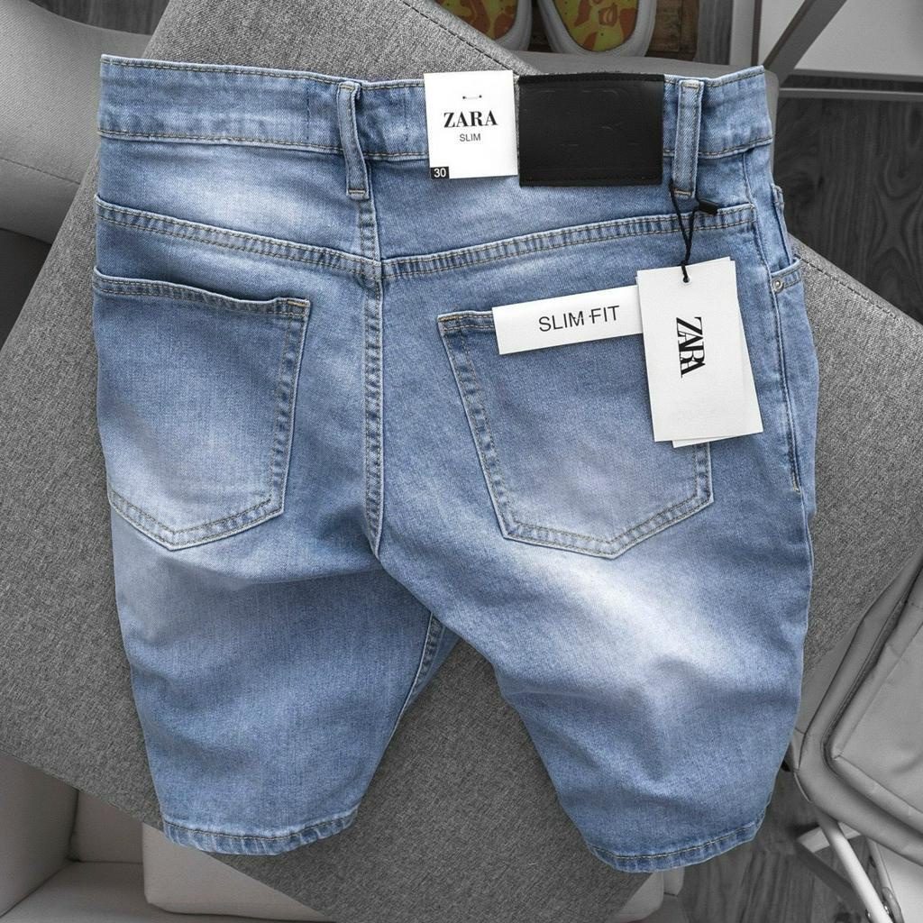 quần short jean nam đen rách vá gối in thỏ mẫu mới nhất,chất jean co giãn 4 chiều giá tốt