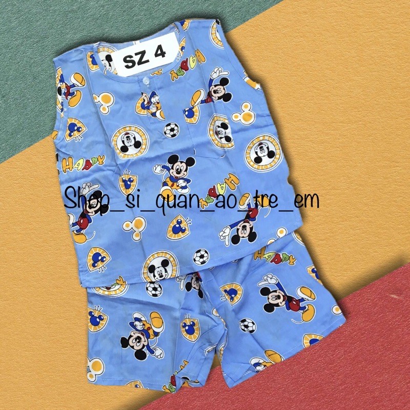 Bộ lanh tole bé trai sát nách lanh loại 1 size 9-17kg