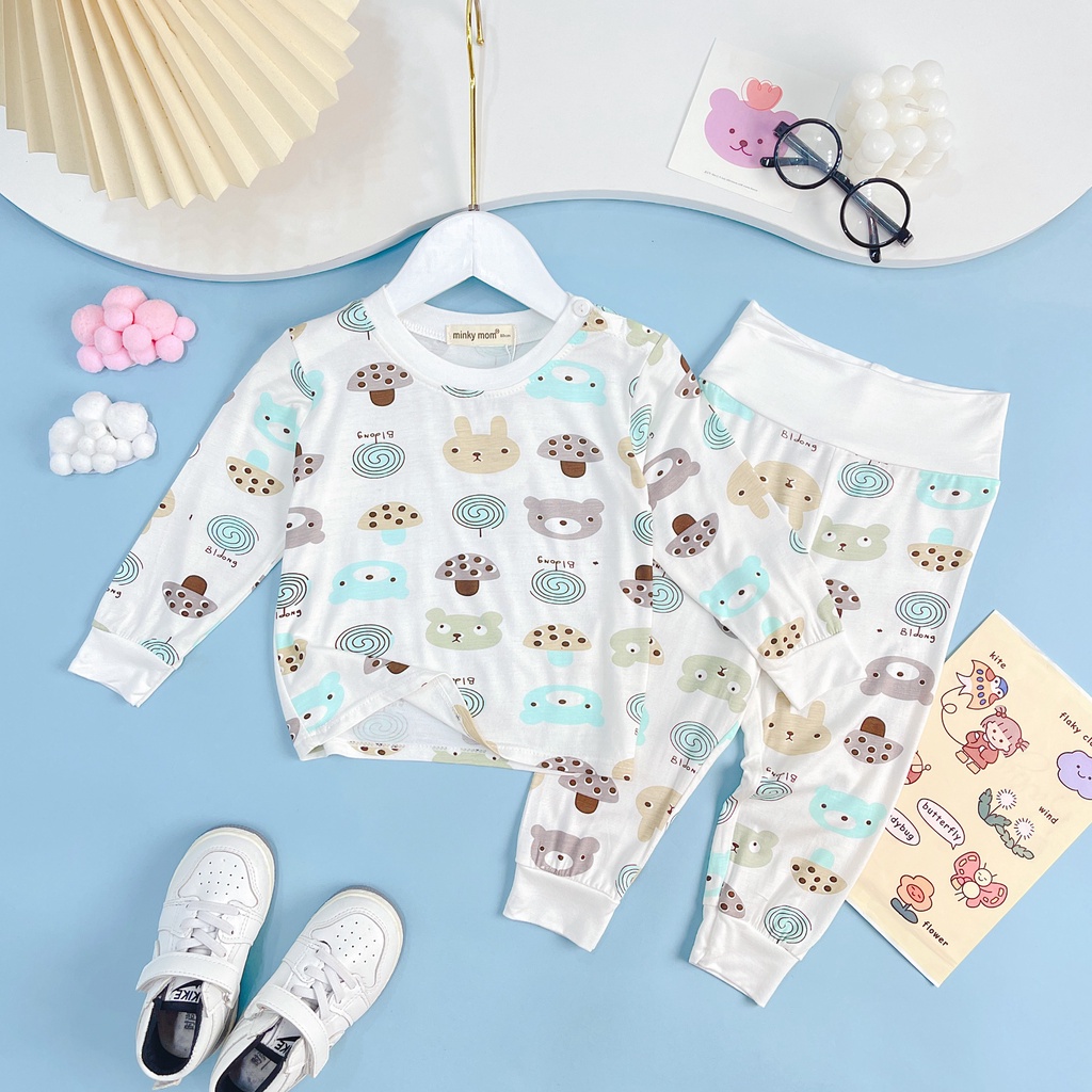 Bộ quần áo trẻ em cạp cao ATKID họa tiết dế thương cho bé trai bé gái chất liệu thun lạnh cao cấp minkymom