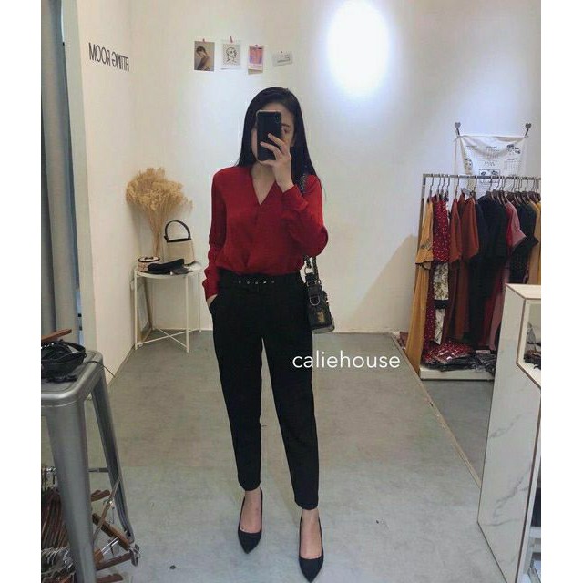 Áo sơ mi vạt chéo đủ màu