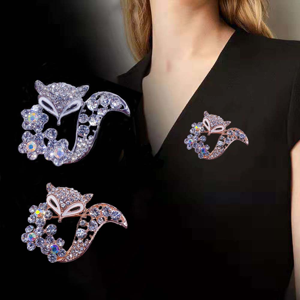 Trâm cài áo hình động vật đính đá nhân tạo lấp lánh