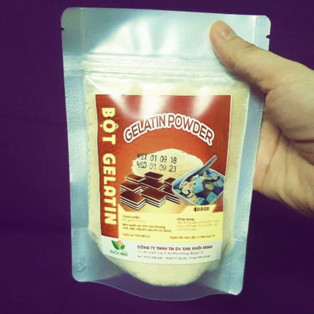 [250bloom]Gói 100gr bột Gelatine Thổ Nhĩ Kỳ  làm chè khúc bạch, kẹo dẻo,pudding...siêu ngon😋