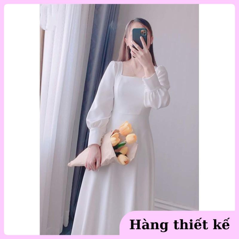 ( Hàng cao cấp ) Đầm dự tiệc trắng xòe cổ u vintage | BigBuy360 - bigbuy360.vn