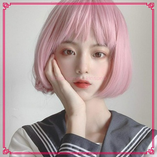 Bộ Tóc Giả Ngắn Thẳng Tự Nhiên Nhiều Màu Cho Nữ