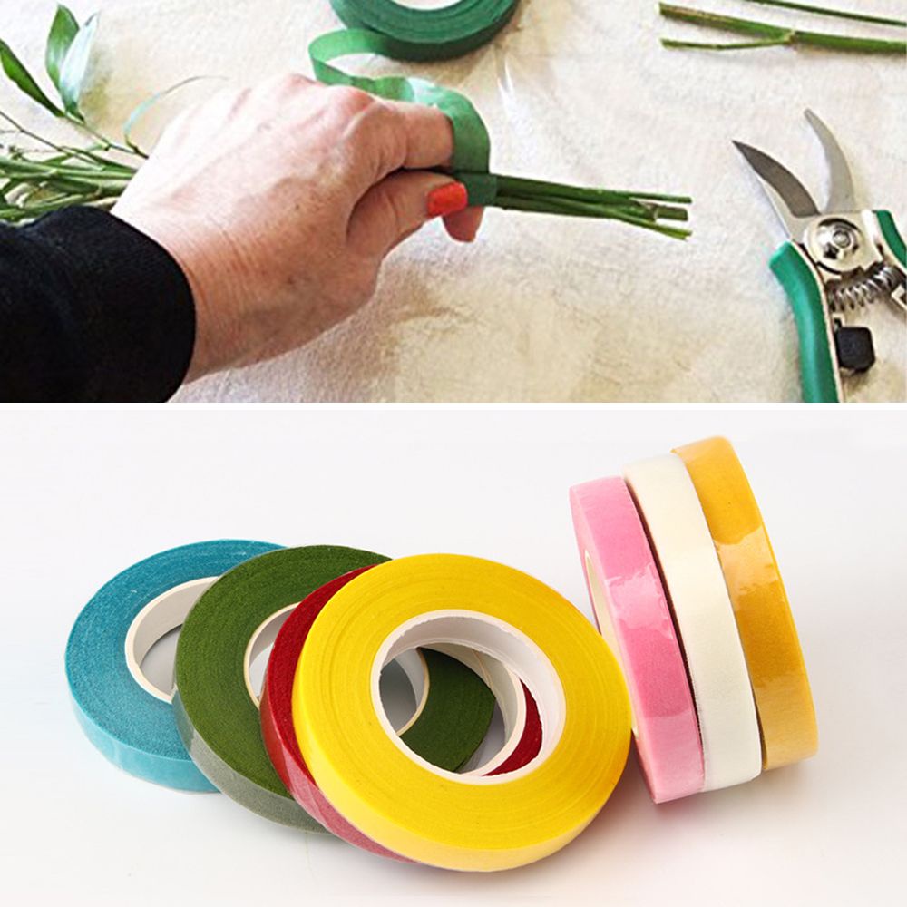 ROW 1PC Wrinkle Paper Florist Floral Stem Tape Durable Artificial Flower Wrap Floriculture Craft Accessories New DIY Floristry Decoration Corsages Buttonhole/Multicolor