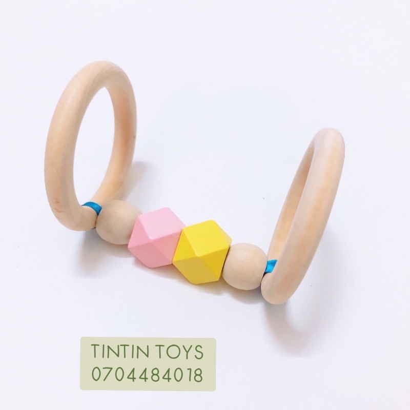 Đồ chơi vòng gỗ luyện tay, tập cầm nắm, đồ chơi trí tuệ, tăng khả năng vận động cho bé