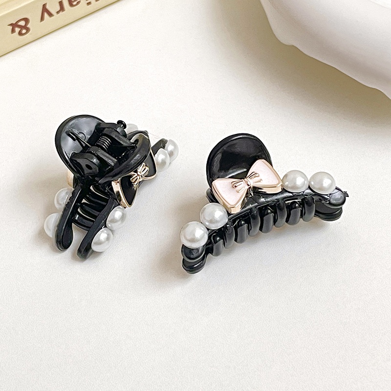 Kẹp Tóc Hình Hoa/Cua Màu Đen Phong Cách Hàn Quốc Xinh Xắn