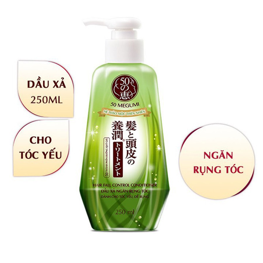 Dầu Gội / Dầu Xả Ngăn Rụng Tóc - 50 dưỡng chất Megumi Hair Fall Control Conditioner 250ml _ 400ml