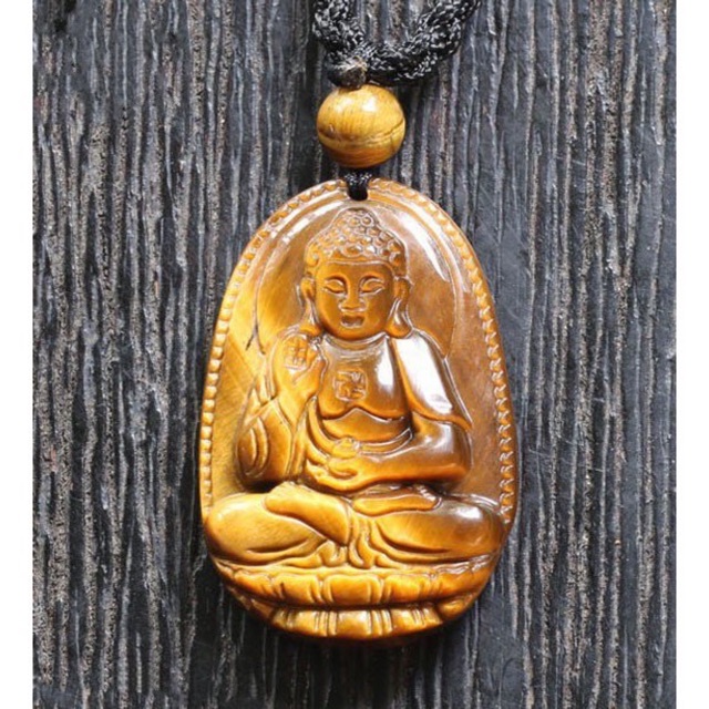 Phật bản mệnh - tuổi tuất hợi - A DI ĐÀ - màu vàng nâu - kèm dây