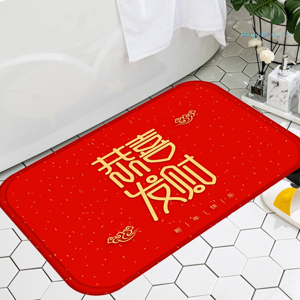 Ny- Thảm Lót Sàn Nhà Họa Tiết Nhân Vật Trung Quốc Viền Mịn Tiện Dụng Dùng Trong Nhà