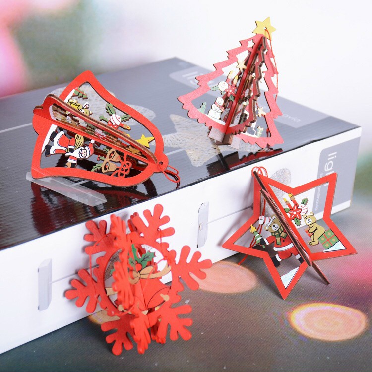 Dây Treo Trang Trí Giáng Sinh Cao Cấp Bằng Gỗ - 3 Mẫu trang trí noel cây thông decor trang trí