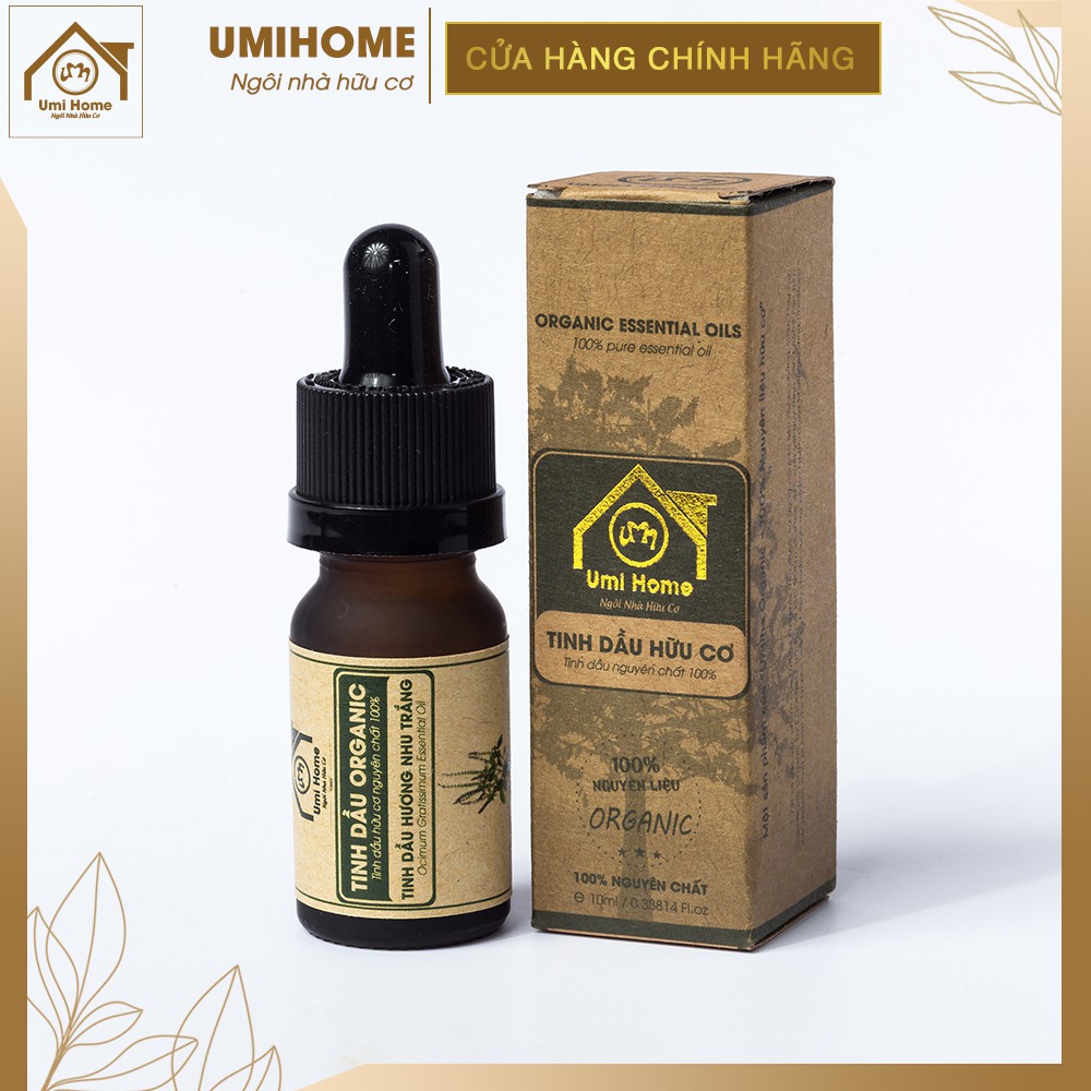 Tinh dầu Hương Nhu Trắng hữu cơ UMIHOME 10ml nguyên chất