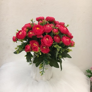 Bình Hoa Hồng Hungary 35cm Siêu Đẹp, Lọ Hoa Lụa Để Bàn Trang Trí Tự Nhiên Flowermini Bh-10