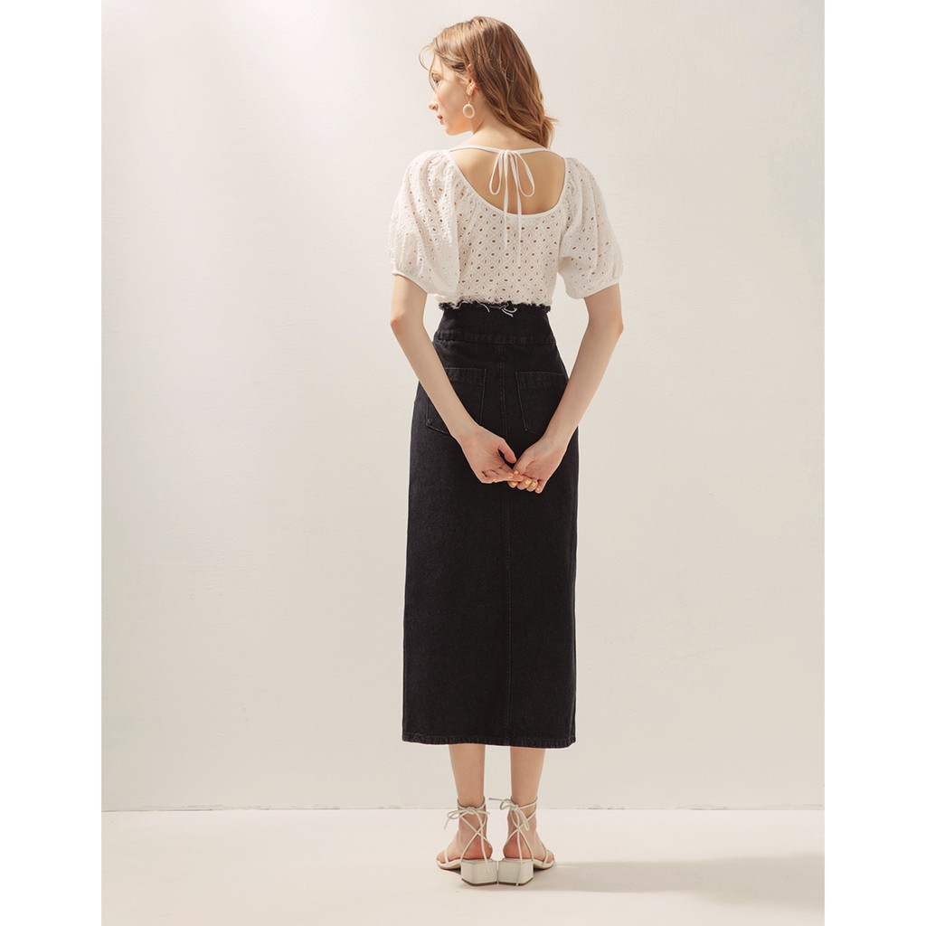 Chân váy jeans xẻ cao eo tua rua nữ Air Space 2010122008 | BigBuy360 - bigbuy360.vn