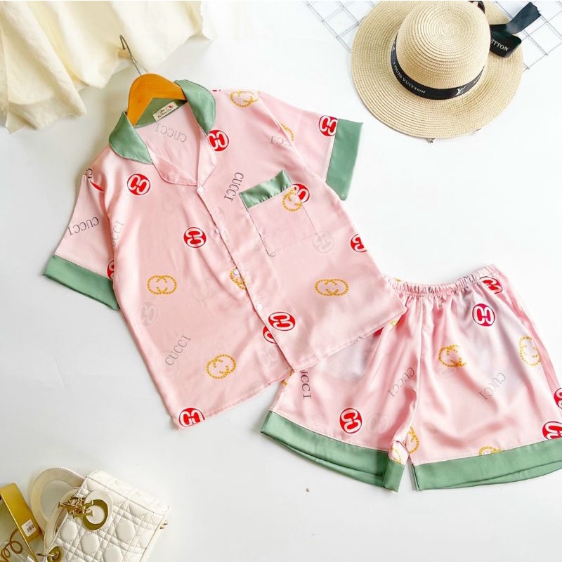 Bộ Lụa Satin Cộc Đùi Cao Cấp