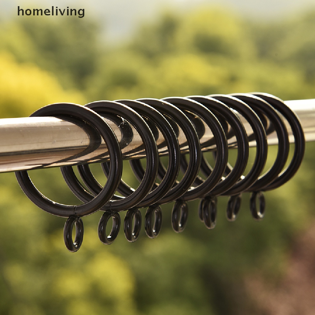 Bộ 10 Vòng Treo Rèm Cửa Bằng Kim Loại Màu Đen 5 Kích Cỡ Tiện Dụng