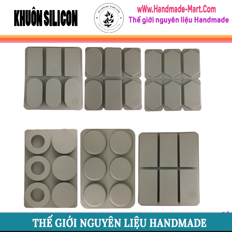 Khuôn silicon hình chữ nhật, hình elip, hình thoi làm nến handmade chuẩn DIY - HM051