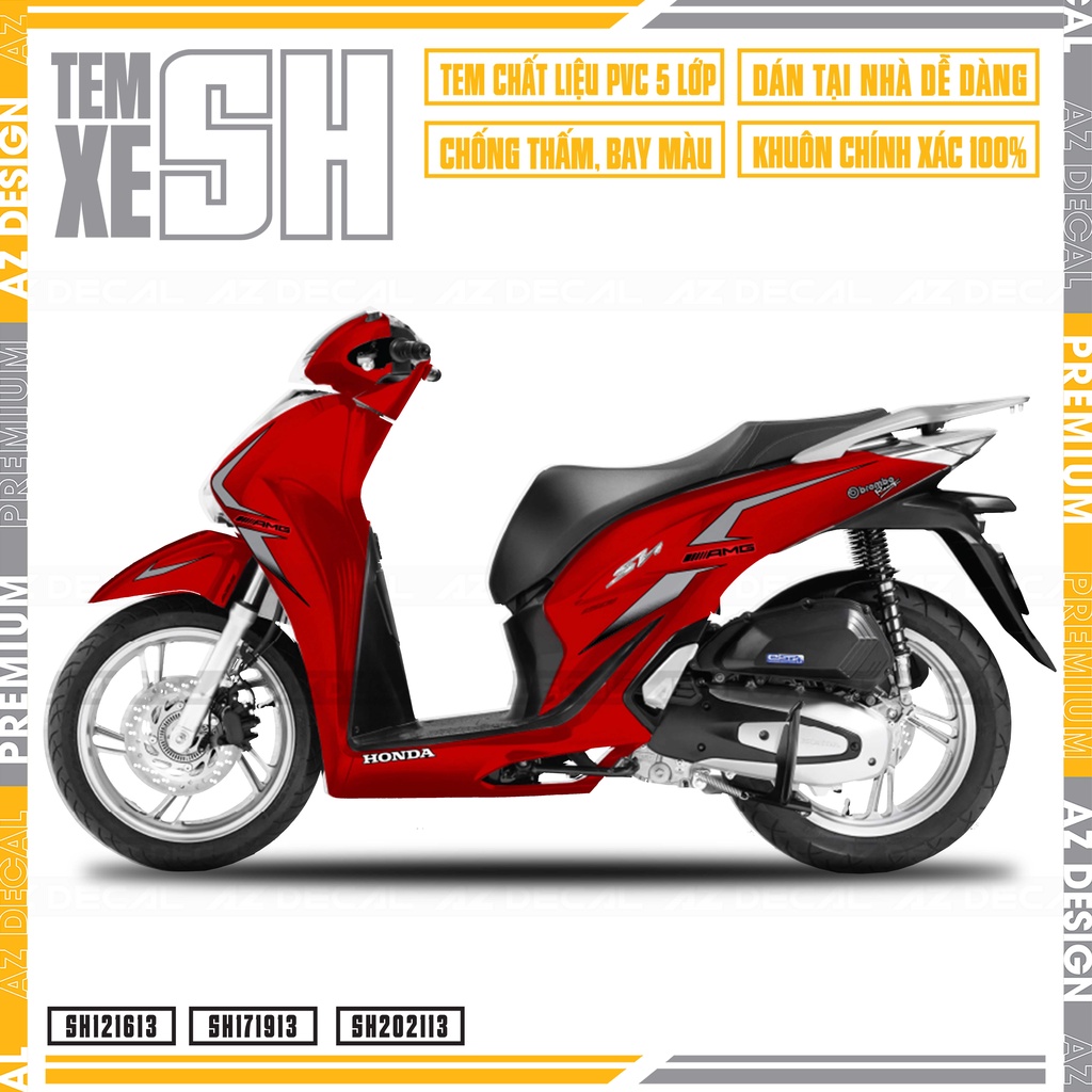 Tem Rời Dán Xe SH Thiết Kế Tem Chỉ AMG | SH13 | Decal Chế Dán Xe Máy Chất Liệu Chống Nước, Chống Bay Màu