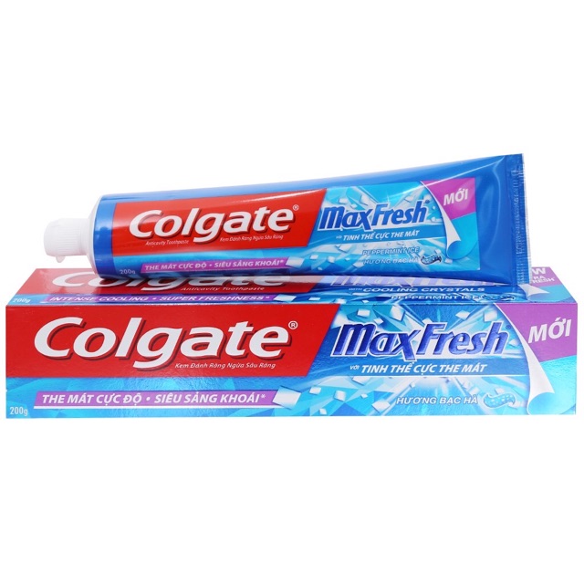 Kem đánh răng Colgate Maxfresh tinh thể pha lê tuyết cực the mát 180g