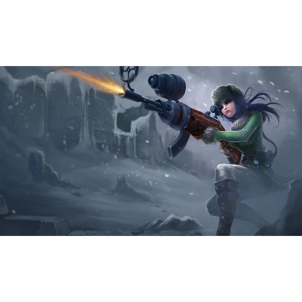 Poster A3, A4, A5 dán tường League of Legends, decal trang trí có keo CAITLYN - Mẫu 1, nhận in theo yêu cầu