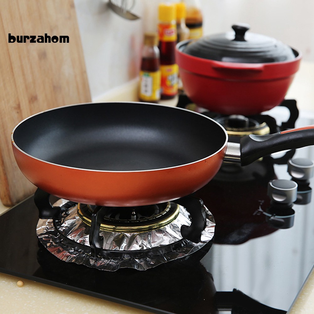 bộ 10 đệm hình tròn/vuông chất liệu giấy nhôm dùng để bọc bảo vệ bếp ga