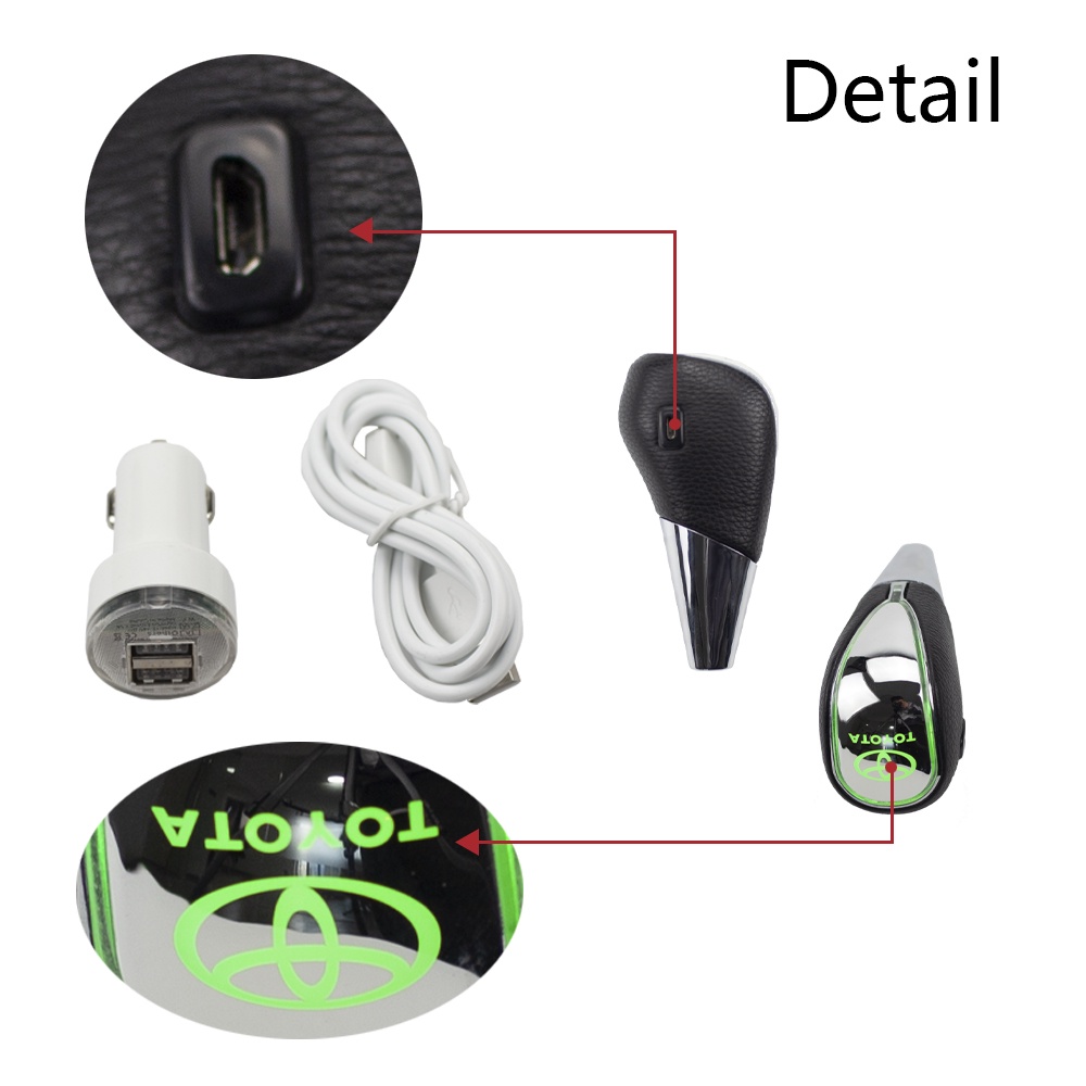 Tay Nắm Cần Số Có Đèn led 7 Màu Cho Toyota Alphard 10 20 30