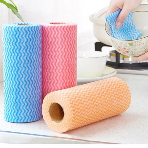 Khăn Lau Bếp Dạng Cuộn Lau Chén Dĩa Cao Cấp Siêu Thấm Có Thể Tái Sử Dụng Chất Liệu Vải Không Dệt Nhiều Màu Angola
