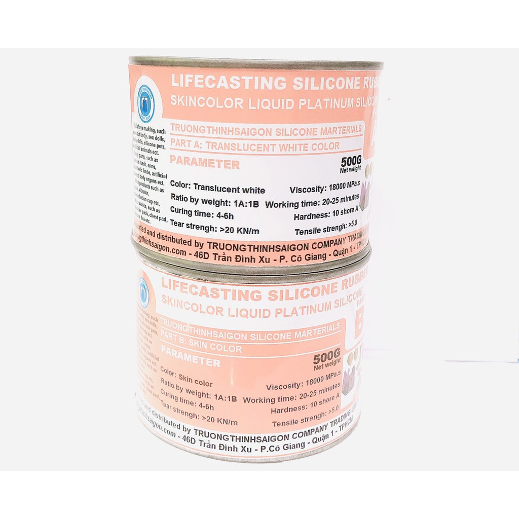 Silicone bạch kim đúc giả màu da 1Kg