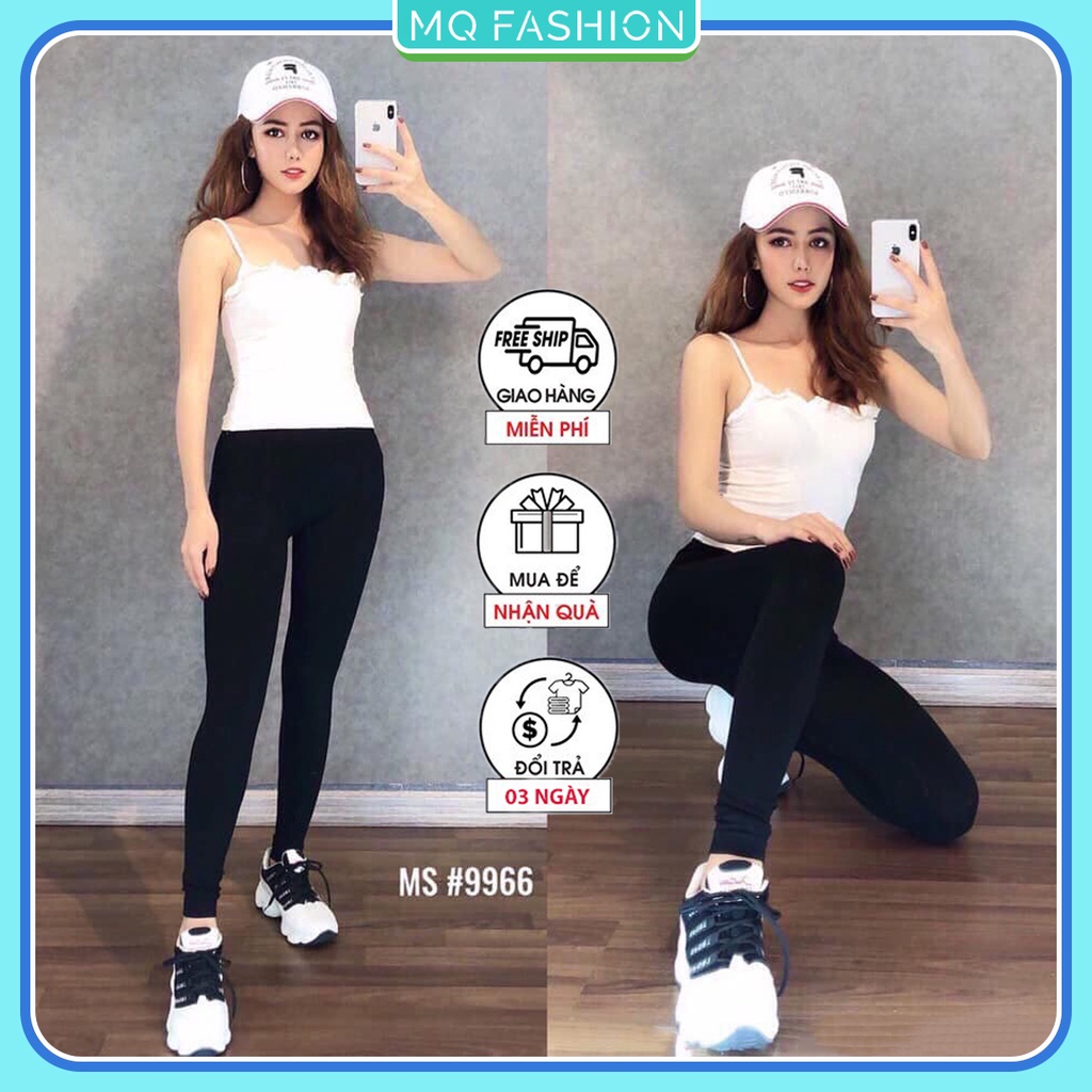 Quần legging nữ nâng mông lưng cao dày dặn cao cấp siêu co giãn 9 tấc 9966