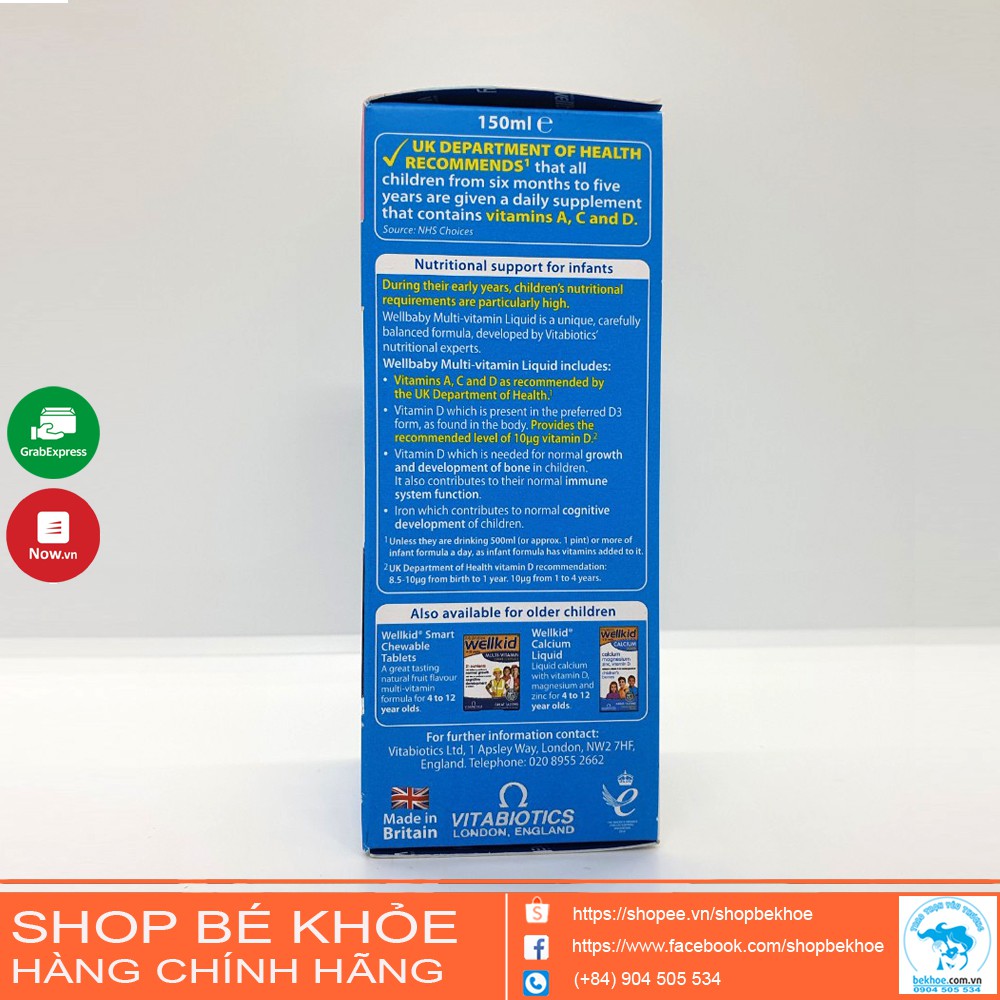 Vitamin tổng hợp wellbaby cho bé 150ml: UK