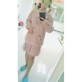 (Order-M) Ulzzang Váy len pha chân ren đuôi cá M049