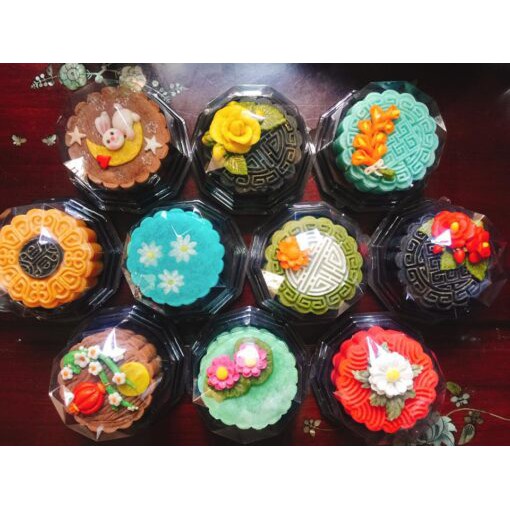 50 Hộp nhựa bát giác, kim cương, hộp trung thu 150g FJ 95-62