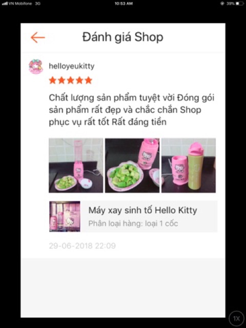 Máy xay sinh tố Hello Kitty