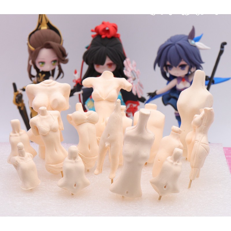 Khuôn silicone trong dẻo nặn hình body búp bê/ doll/chibi/nendoroid