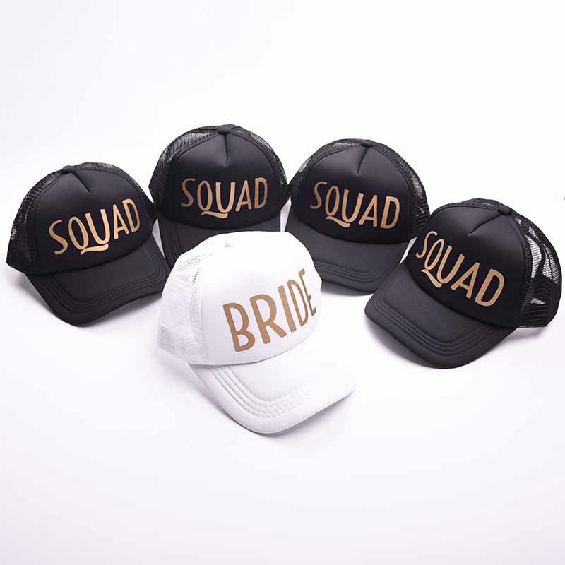Mũ Lưỡi Trai Phối Lưới In Chữ Team Bride Squad Vui Nhộn Cho Nam Và Nữ