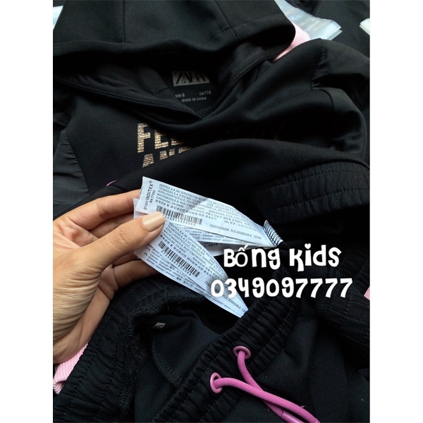 Bộ Thể Thao Bé Gái FEEL Đen ZR(có bán lẻ áo lẻ quần)