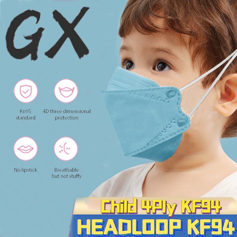 Set 50 Khẩu Trang KF94 4plymask Hàn Quốc Dành Cho Trẻ Em / Trẻ Em